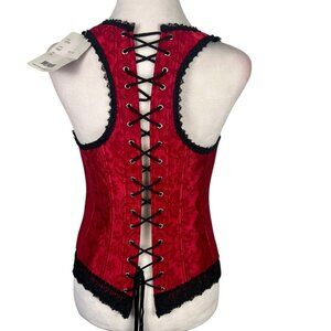 Sexy Victorian Corset Lace Up Medium Gothic Milkmaid Boning Size 36 Bustier NWT